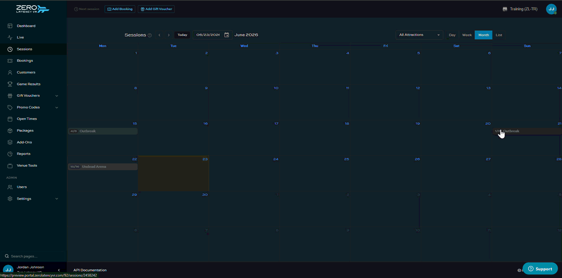 Session Page Overview details. .gif